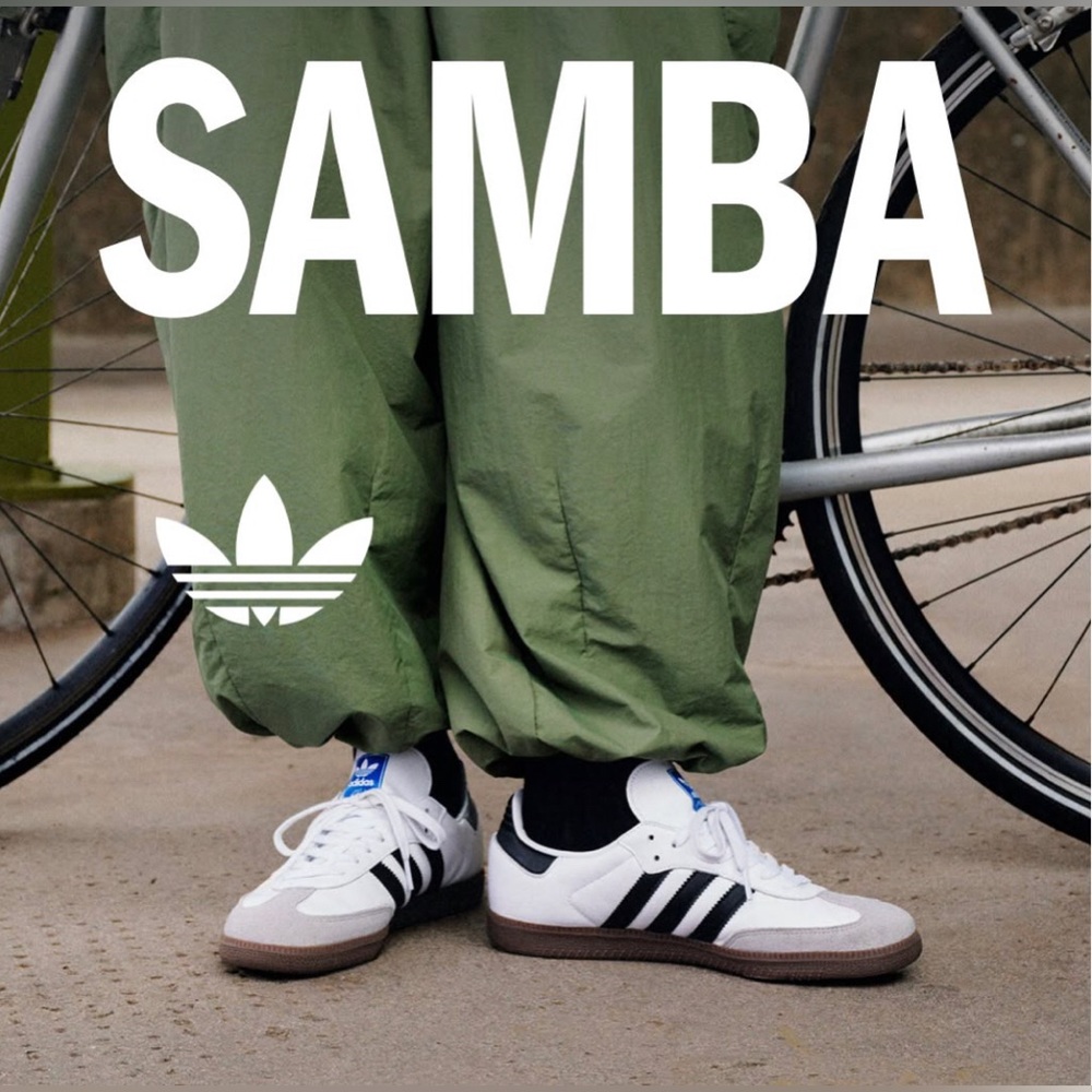 adidas [12-13] Samba Sneakers - Cloud White/Core Black